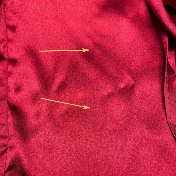 Cupshe Ramla 1-Shoulder Sheath Dress Size S Burgundy Satin Tulip Hem Pleated NWT - Picture 8 of 8